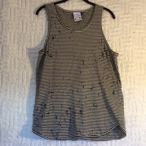 Totally Blown Striped Shotgun Tank Top  Medium